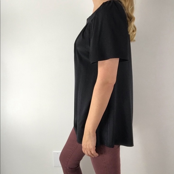 RACHEL PALLY Black Short Sleeve Blouse Sz M - Picture 3 of 11